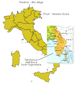 Mapa de la Venecia Giulia e Istria
