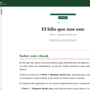 El hilo que nos une — Ebook interactivo de genealogía italiana